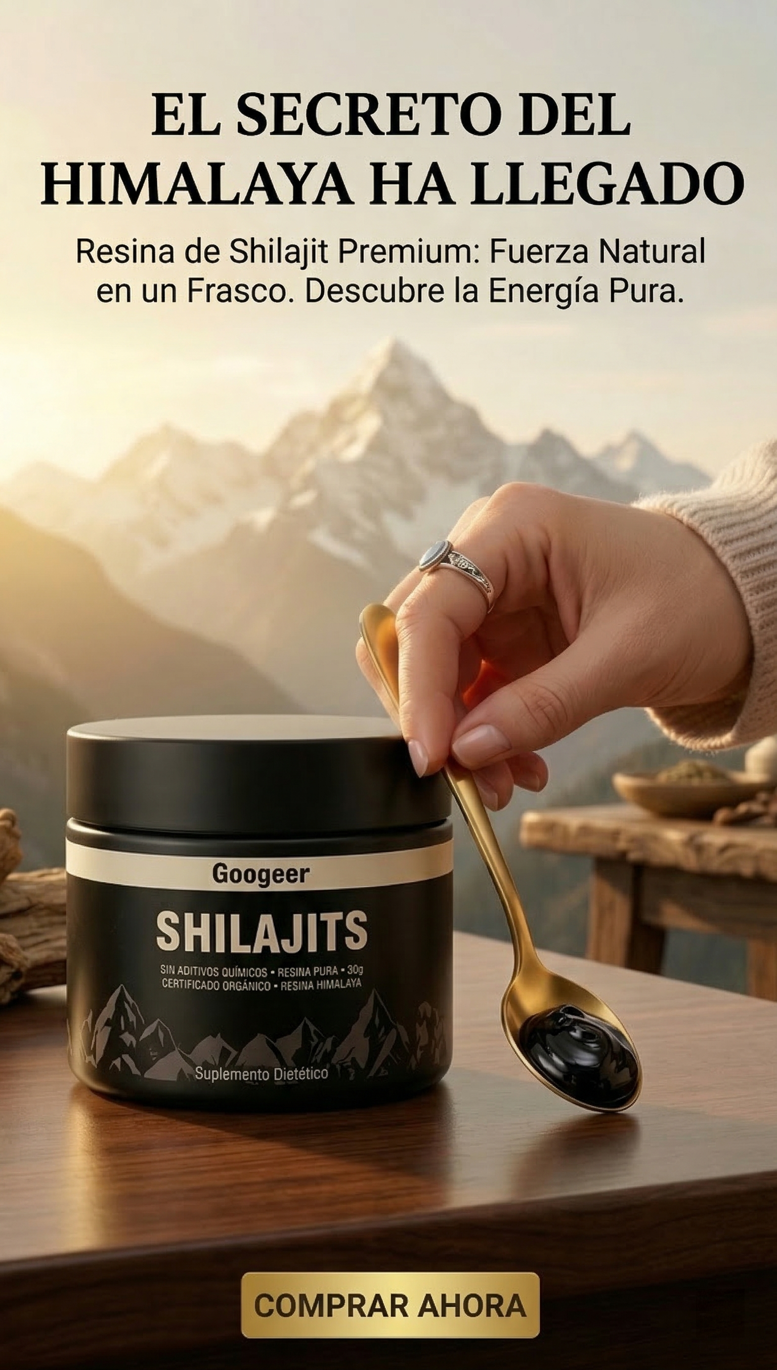Shilajit 100% puro. Fuente de energía vital del Himalaya
